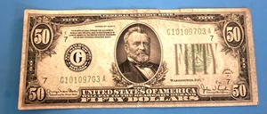 SERIES OF 1934 D FIFTY DOLLAR FEDERAL RESERVE NOTE $50 BILL CHICAGO, IL - Picture 1 of 6