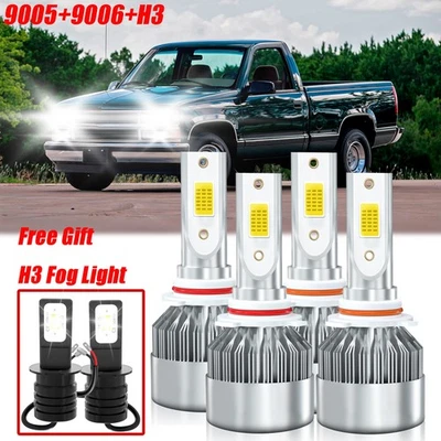 For Chevrolet C3500 1988-2000 LED Headlight High Low Beam + Fog Light Bulbs Kit - Image 1 of 4