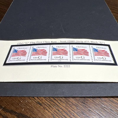 Scott#2889-PNC 5- "G" Stamp (Black "G") P#2222-MNH-US - Image 1 of 2