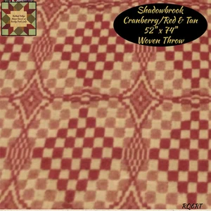 *Shadowbrook Cranberry/Red &amp; Tan 52&quot; x 74&quot; Woven Throw - Picture 1 of 1