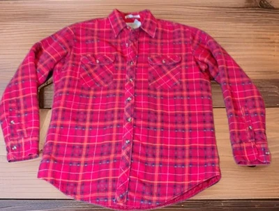 Northwest Territory Flannel Shirt Jacket Mens L  Red Plaid Quilted VTG Gorpcore - Image 1 of 4