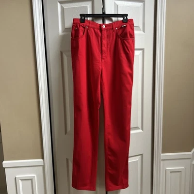 Escada Sport Red Pants EU 42 US 12 Straight Leg Stretch Blend Made Italy EUC - Image 1 of 4
