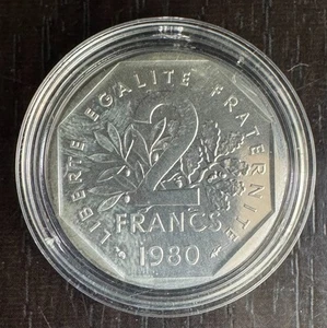 Fünfte Republik - 2 Franken Sämaschine Piefort Silber 1980 - 722 ex - Bild 1 von 2