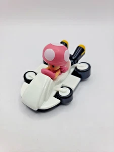 Toad Mario Kart Coche de Carreras McDonald's Happy Meal Juguete Blanco Rosa Negro CakeTop 2022 - Imagen 1 de 3