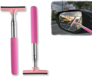 Car Rearview Mirror Retractable Wiper, Telescopic Long Rod Car Glass Squeegee Wa - Picture 1 of 6