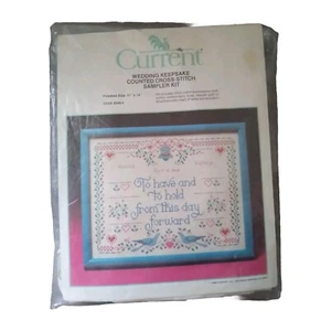 Wedding Keepsake Counted Cross Stitch Current Vintage 80s 1988 Needlepoint Used - Picture 1 of 5