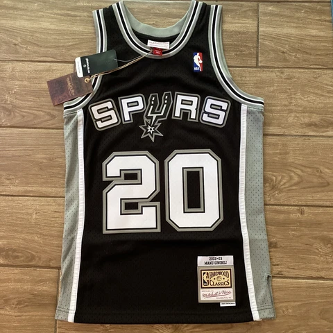 New Mitchell And Ness Manu Ginobili San Antonio Spurs Jersey NBA Black XS Cover
