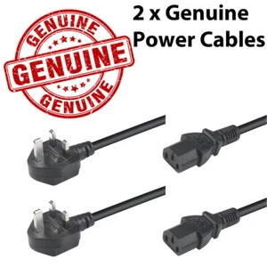 2x 1.5m UK Mains Plug C13 IEC Kettle Power Cable PC Monitor Server Computer - Picture 1 of 9