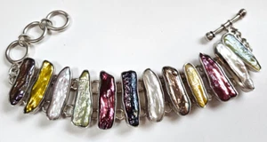 Pulsera Charles Albert Multicolor Plata de Ley y Perla Biwa Alquimia 8.5" - Imagen 1 de 3