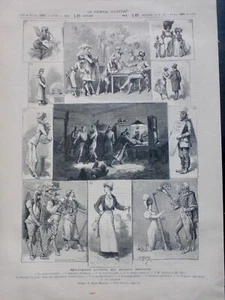 1882 MUSEE GREVIN PERSONNALITE CIRE 2 JOURNAUX ANCIENS - Picture 1 of 2