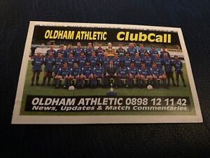 OLDHAM ATHLETIC Club Call card and fixture list 1991-992