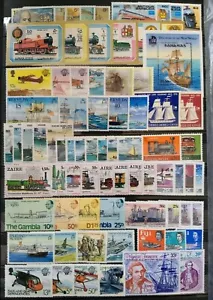 Worldwide Transport Stamp Collection MNH - Each Lot: 15 Sets from 15 Countries - Picture 1 of 2