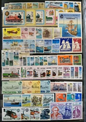 Colección de estampillas de transporte mundial MNH - Cada lote: 15 juegos de 15 países Foto 1 de 2