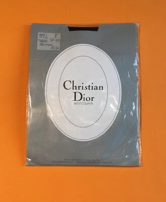 Vintage Nylonstrumpfhose Christian Dior, Paris, COUTURE, MARINE, I 38-40, RETRO - Bild 1 von 4