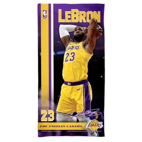 LEBRON JAMES LOS ANGELES LAKERS SPECTRA BEACH TOWEL 30"X60" COTTON PLUSH Cover