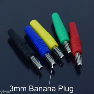 4sets 5color Nickel Plated Brass 3mm Banana Male Plug Test DIY Solder Connector - Picture 1 of 3
