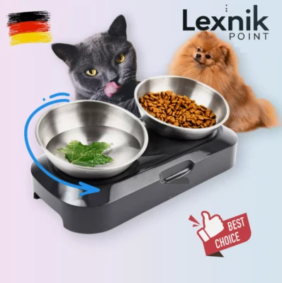 Doppelschale Hundenapf Katzennapf Doppelnapf Fressnapf Futternapf Edelstahl - Bild 1 von 4