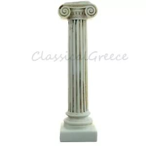 Antica colonna ionica greca in alabastro 8,8" - 22 cm decorazione ornamento i... - Foto 1 di 10