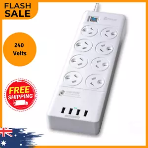 Power Board Strip Extension 8 Outlet Surge 4 USB Charger (8 Way) - Picture 1 of 6