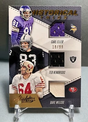 2017 CARL ELLER 🏈 TED HENDRICKS 🏈 DAVE WILCOX Absolute Historical Trios 18/99 - Image 1 of 4