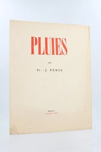 SAINT-JOHN PERSE Pluies EDITION ORIGINALE Grand papier 1944 - Picture 1 of 1