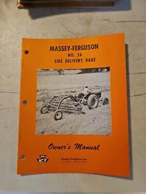 Vintage 1961 Massey Ferguson Mf 36 Side Delivery Rake Owner's Manual  - Image 1 of 4