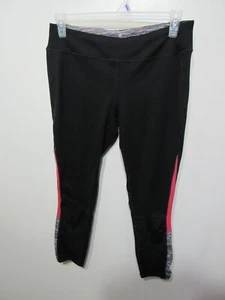 Tangerine Active Wear Pants Size XL Black Pink Wide Elastic Waist Sheer Netting - Picture 1 of 4
