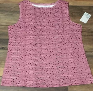 Croft & Barrow The Classic Tank Red Stripes with Stars Easy Care, Extra Soft - Picture 1 of 2