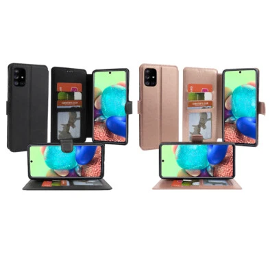 Para Samsung Galaxy A71 5G A51 4G, Funda Cartera Cuero Premium + Vidrio Templado Foto 1 de 4
