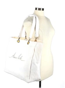 Anne Cole Women White Tote 13.75” X 15.5” Waterproof Lining- Great Beach Tote - Picture 1 of 4