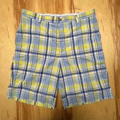 Pantalones cortos de golf Footjoy azul amarillo blanco a cuadros rendimiento para hombre 34 Foto 1 de 4