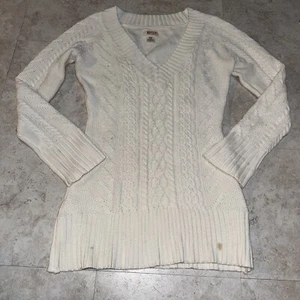 Vtg Route 66 Cable Knit Womens M White Knit Sweater Classic Design (stain) - Picture 1 of 12