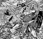 IRISH FANTASY ART PRINT Warrior Madness 23x16 By Jim FitzPatrick. Comic art