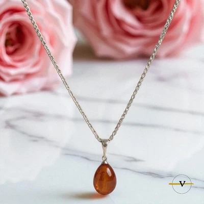 COLLANA DONNA ARGENTO 925 RODIATO CON PIETRA NATURALE CORNIOLA - Immagine 1 di 4