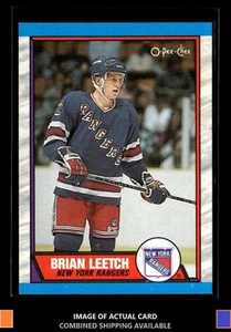 1989-90 O-Pee-Chee #136 Brian Leetch Rookie New York Rangers - Picture 1 of 2