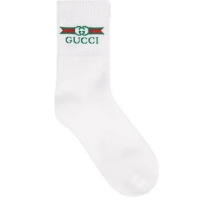 New Authentic Gucci GG Logo Socks White with Logo - Size M - Picture 1 of 4