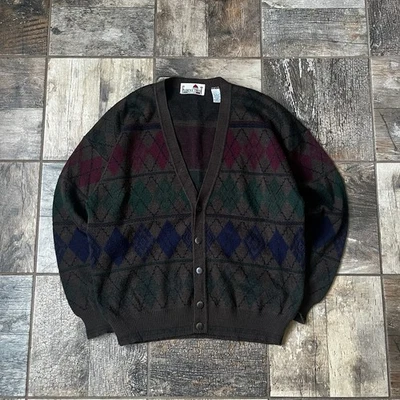 Florence Tricot Punto Abuelo Grande Algodón Cárdigan Suéter Hecho en Italia Talla L Foto 1 de 4