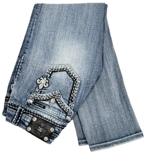 Miss Me Womans Size 28 Jeans Mid Rise Cropped 30X27 Capri Bling Classic Y2K - Picture 1 of 17