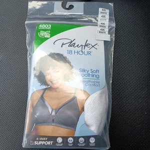 Sujetador inalámbrico Playtex para mujer 18 horas suave sedoso suave alisado 4803 talla 42C blanco - Imagen 1 de 8