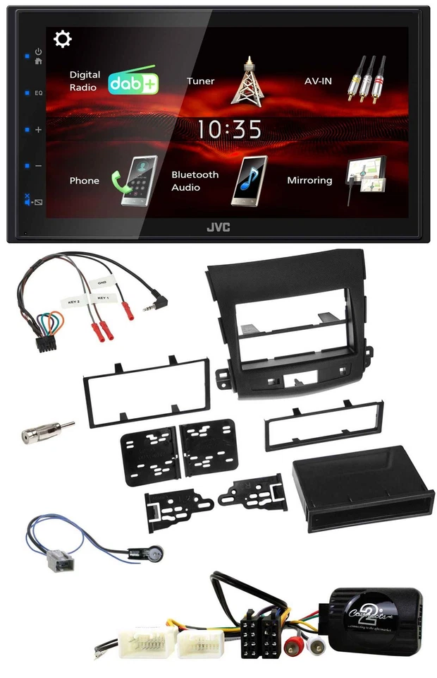 JVC USB Bluetooth Lenkrad DAB 2DIN Autoradio für Mitsubishi 10-12 Outlander - Bild 1 von 4