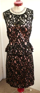 REVIEW Black Lace DRESS Size Aus 14 NWT Pink Cocktail Evening Spring Racing - Bild 1 von 8