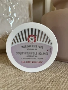 First Aid Beauty Ingrown HAir Pads w/ BHA & AHA 28 Pads Exfoliate Travel NEW - Picture 1 of 5