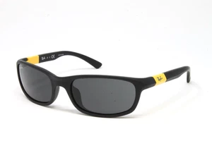 Ray Ban Junior RJ9056S-195/87 Matte Black Yellow 50mm Wrap Kids Sunglasses - Picture 1 of 5