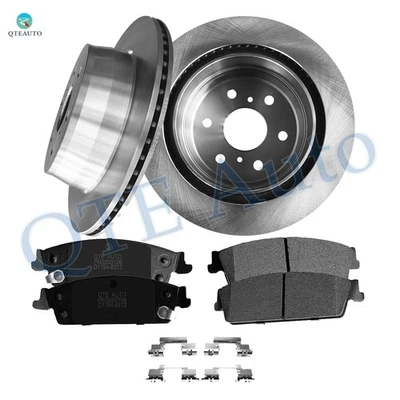 6 Rear 345mm Brake Rotors-Ceramic Brake Pad To 2013 2014 Chevrolet Suburban 1500 - Image 1 of 4