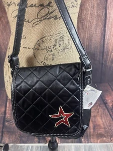 HOUSTON ASTROS BLACK CROSSBODY PURSE W/LOGO MLB BAG 7x8x3 NEW W TAGS - Picture 1 of 24