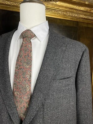 Sartoria Partenopea Napoli 46L Italian Made Gray Heather 100% Wool 2Btn Blazer - Image 1 of 4
