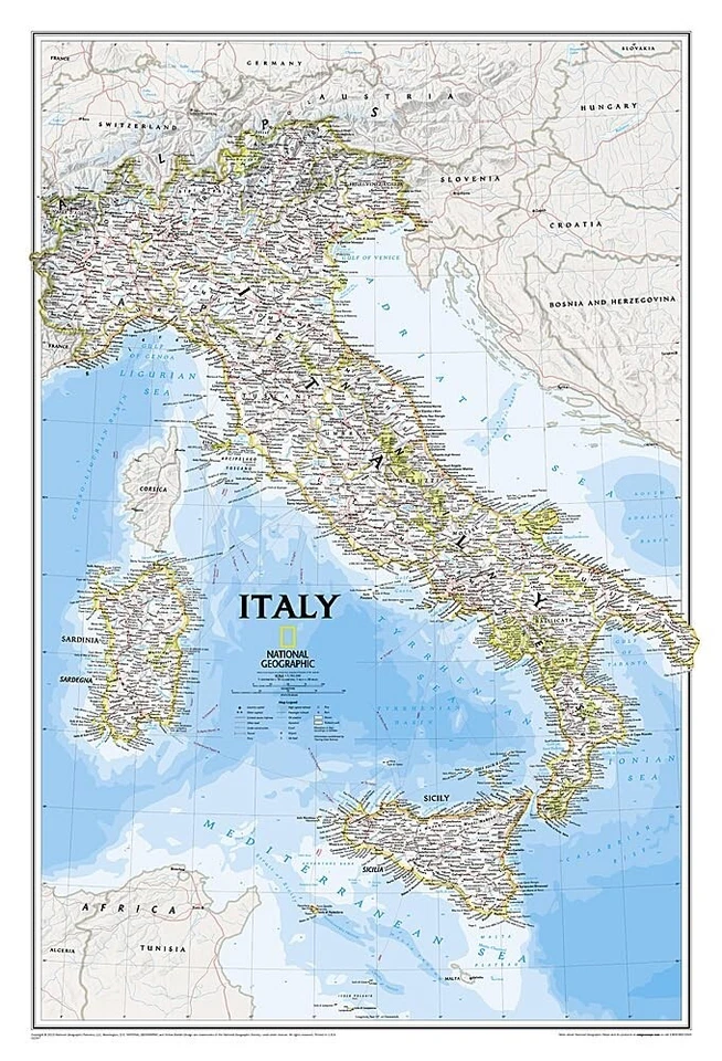 National Geographic Reference Map - Italy Classic [Folded] (23" X 34" unfolded) - Image 1 of 1