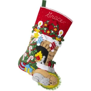 Bucilla Filz Applikation Weihnachten Strumpf Kit FERIENHERD 18 Zoll - Bild 1 von 1