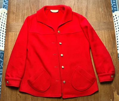 Abrigo Suéter PENDLETON Vintage Para Mujer 14 Rojo 100% Lana Virgen Botones Dorados EE. UU. Foto 1 de 4