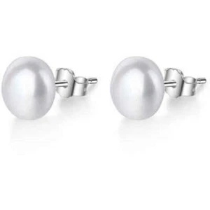 Silberschmuck Ohrstecker 925-iger Silber Swarovski Kristall weiß 10 mm - Bild 1 von 2